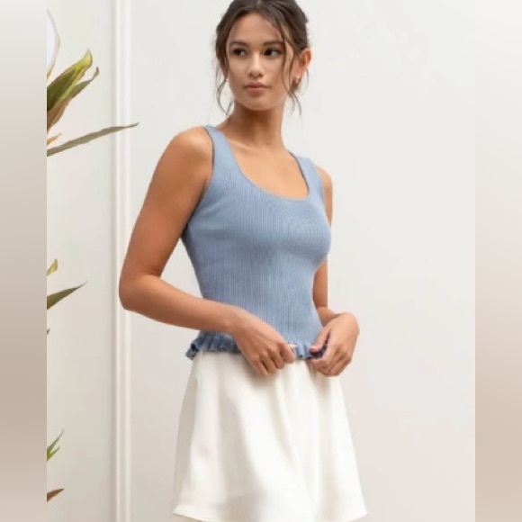 The Workshop Studio Tops - NWT The Workshop Studio Lettuce Hem Ribbed Sweater Tank Top Size Small